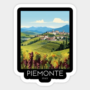 A Pop Art Travel Print of Piemonte - Italy Sticker